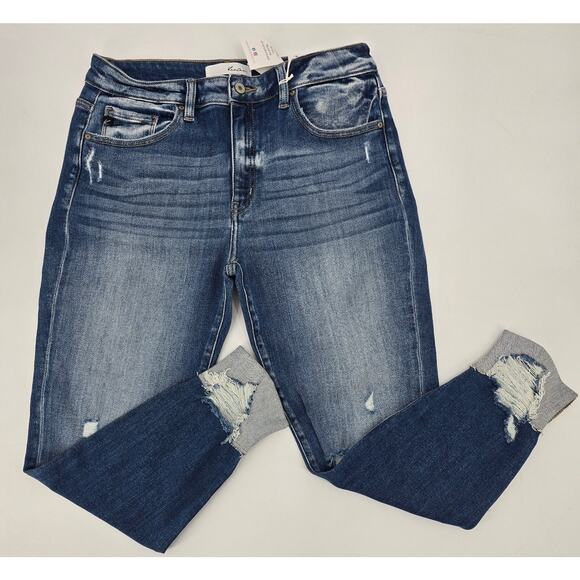 KanCan Distressed Cuffed Ankle Skinny Jeans - Picture 1 of 4